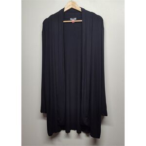 Vince Camuto Cardigan Sweater Women Size 2X Black Open Long Sleeve Jersey Casual
